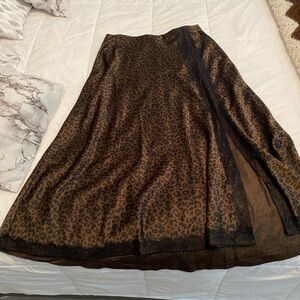 Elegant Leopard Print Maxi Skirt